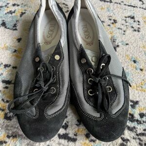 Tod's Black and Gray Casual Lace-Up Sneakers